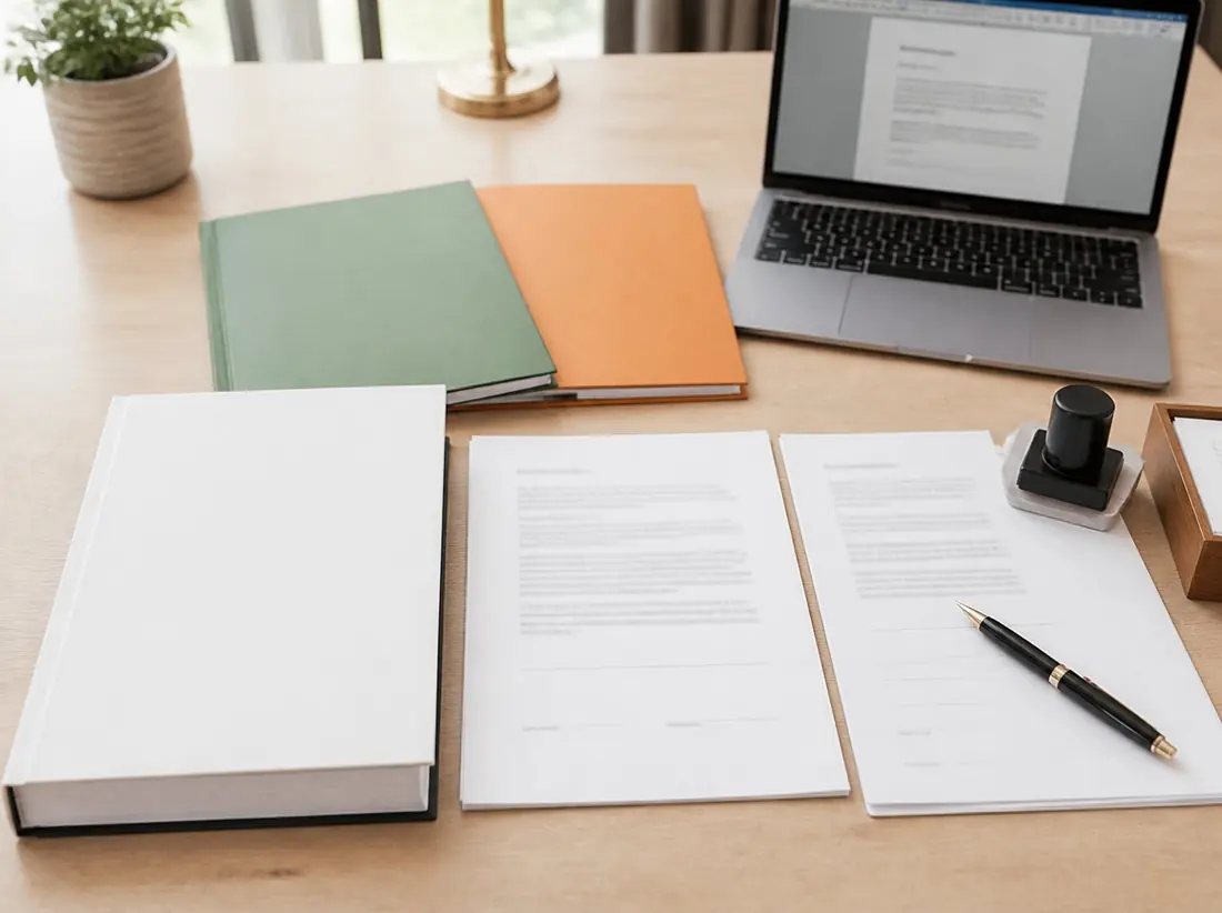 Documentación laboral de una empresa lista para firmar