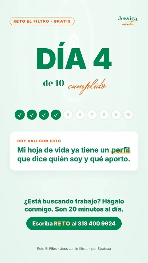 Sello del día 4 del Reto El Filtro para el estado de WhatsApp
